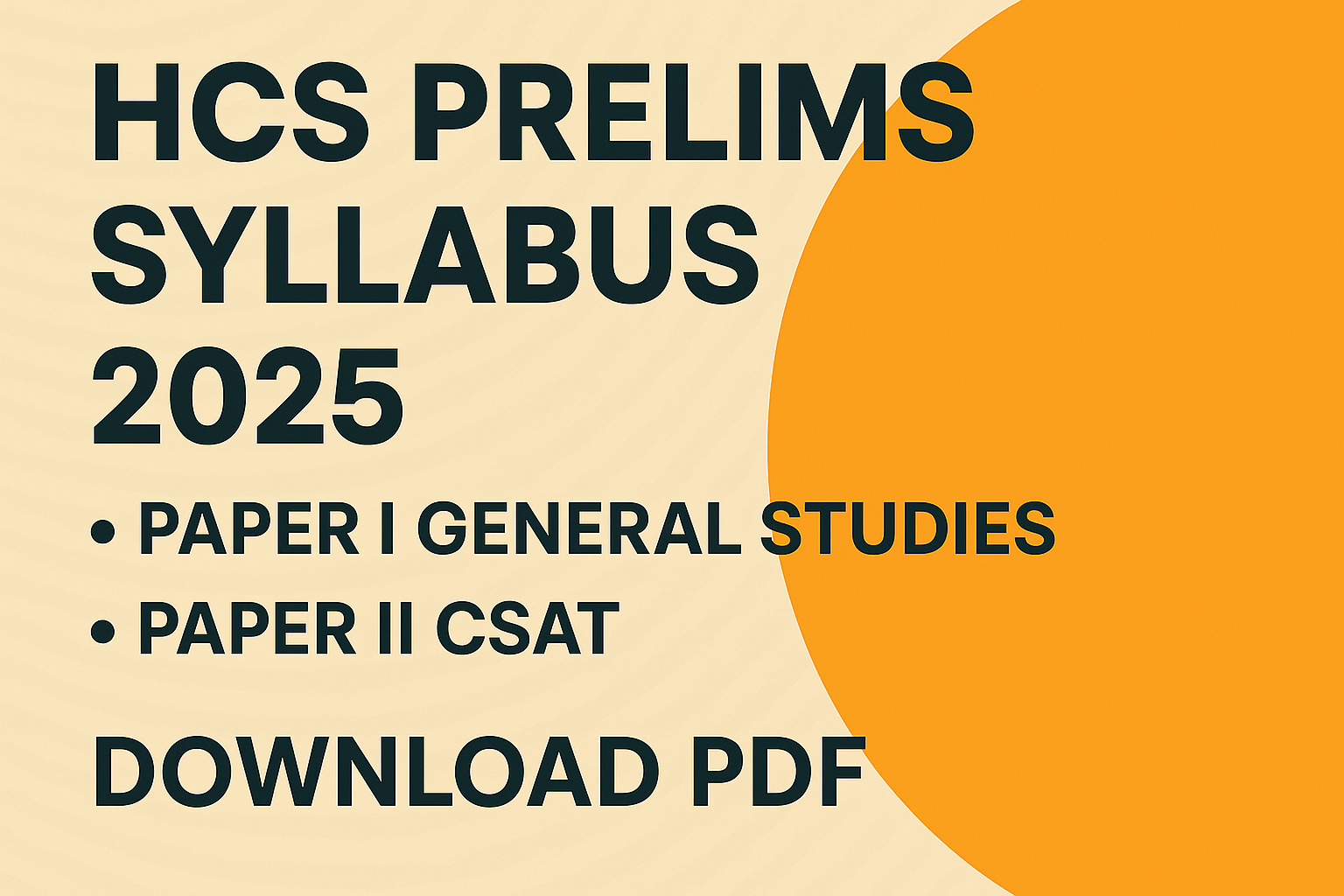 HCA Prelims Syllabus 2025